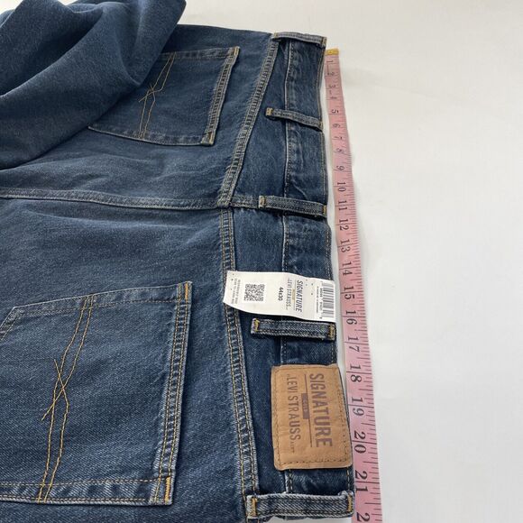 Signature By Levi Strauss & Co. Jeans Men's Straight‎ Fit Denim DARK WASH 44x30 - Picture 10 of 12